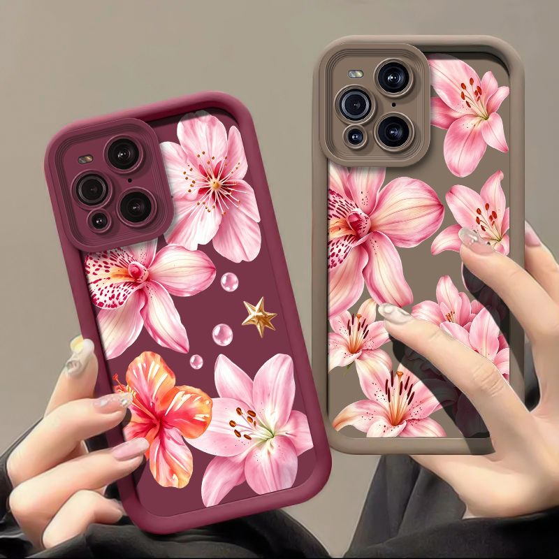 Roze lilybloemenpatroon telefo - Oppo Find X8 recensie en prijs