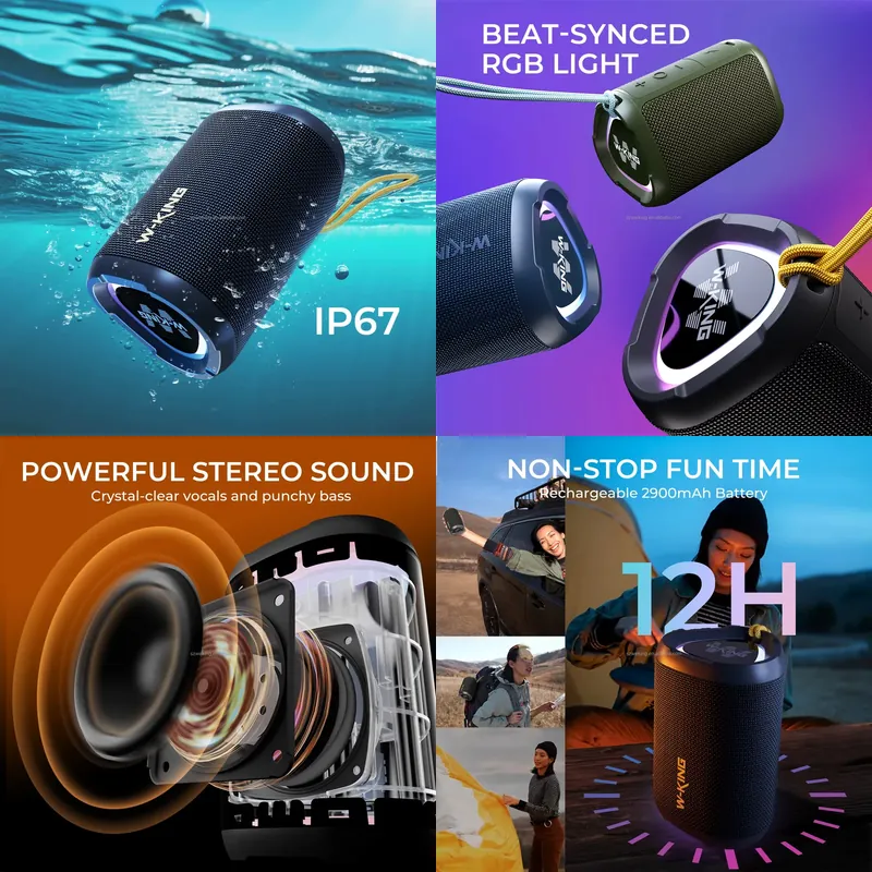 W-KING D110 RGB draadloze Blue - Bluetooth Speaker Waterproof recensie en prijs