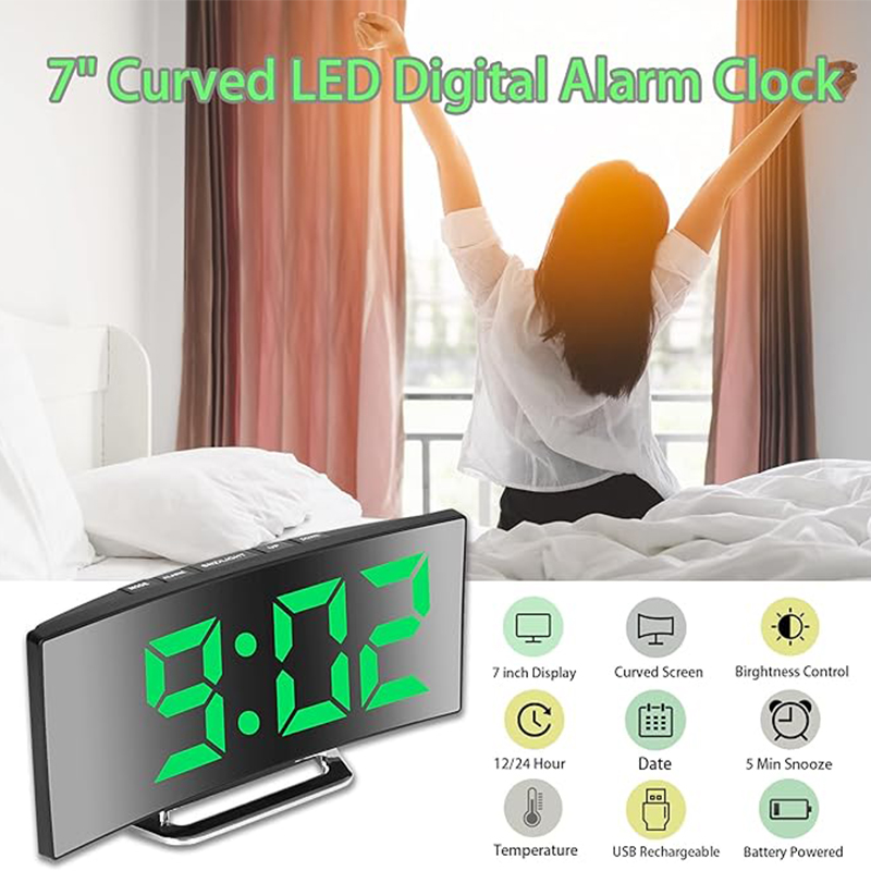 LED Digitale Wekker Gebogen Sc - Modern Electronics Gadgets recensie en prijs